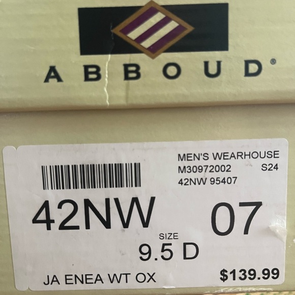 NEW Joseph Abboud Enea Taupe Suede Wingtip Oxfords Mens Shoes Size 9.5D - Picture 7 of 7